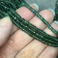 3mm Faceted Pine Green Apatite Rondelle Beads - 14" Strand (Approximately 154 Beads) - Natural Semi-Precious Gemstone