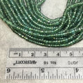 3mm Faceted Pine Green Apatite Rondelle Beads - 14" Strand (Approximately 154 Beads) - Natural Semi-Precious Gemstone