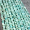 5mm Faceted Russian Amazonite Rondelle Beads