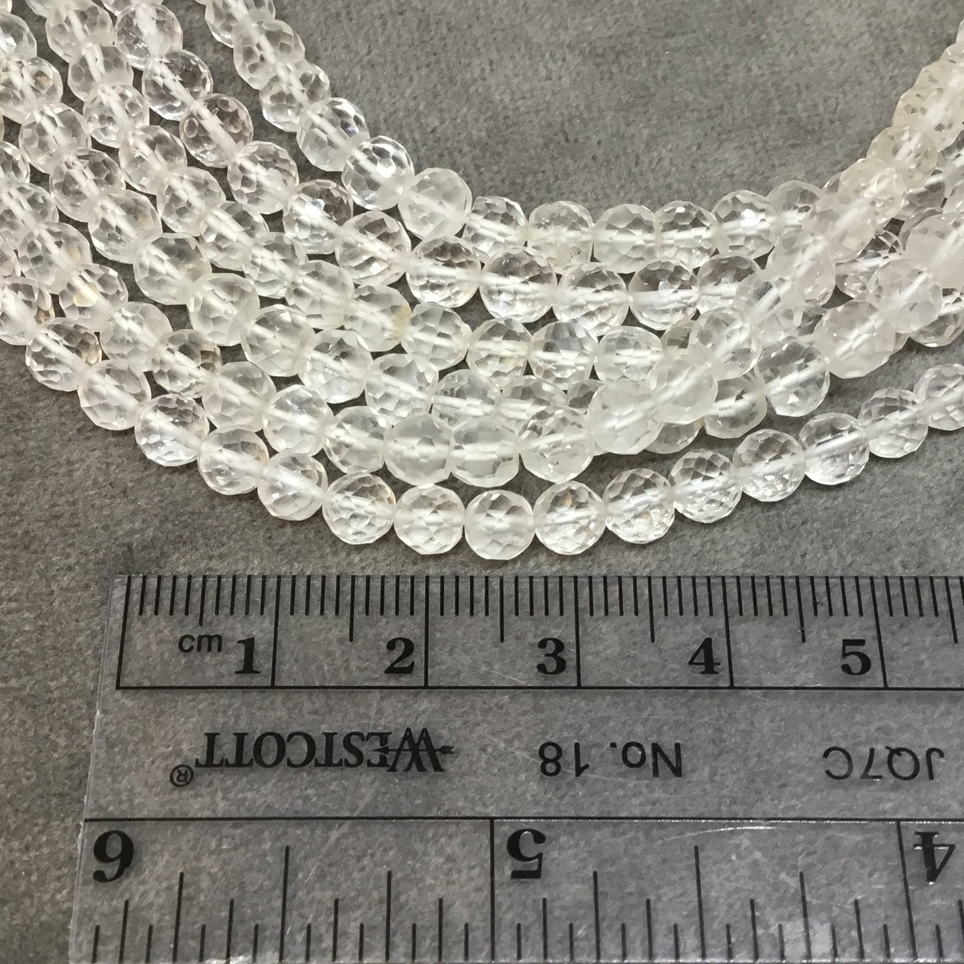 Clear Quartz Faceted Beads - 6mm