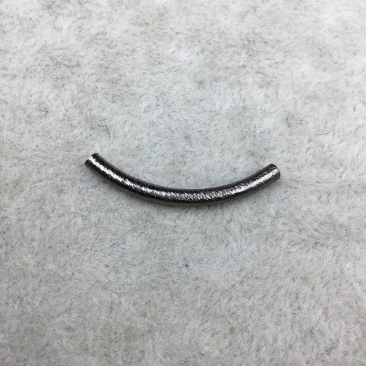 Small Brushed Gunmetal Curved Tube Component - Measuring 2mm x 28mm - Sold in Packs of 10 (460-GM)