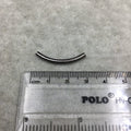 Small Brushed Gunmetal Curved Tube Component - Measuring 2mm x 28mm - Sold in Packs of 10 (460-GM)