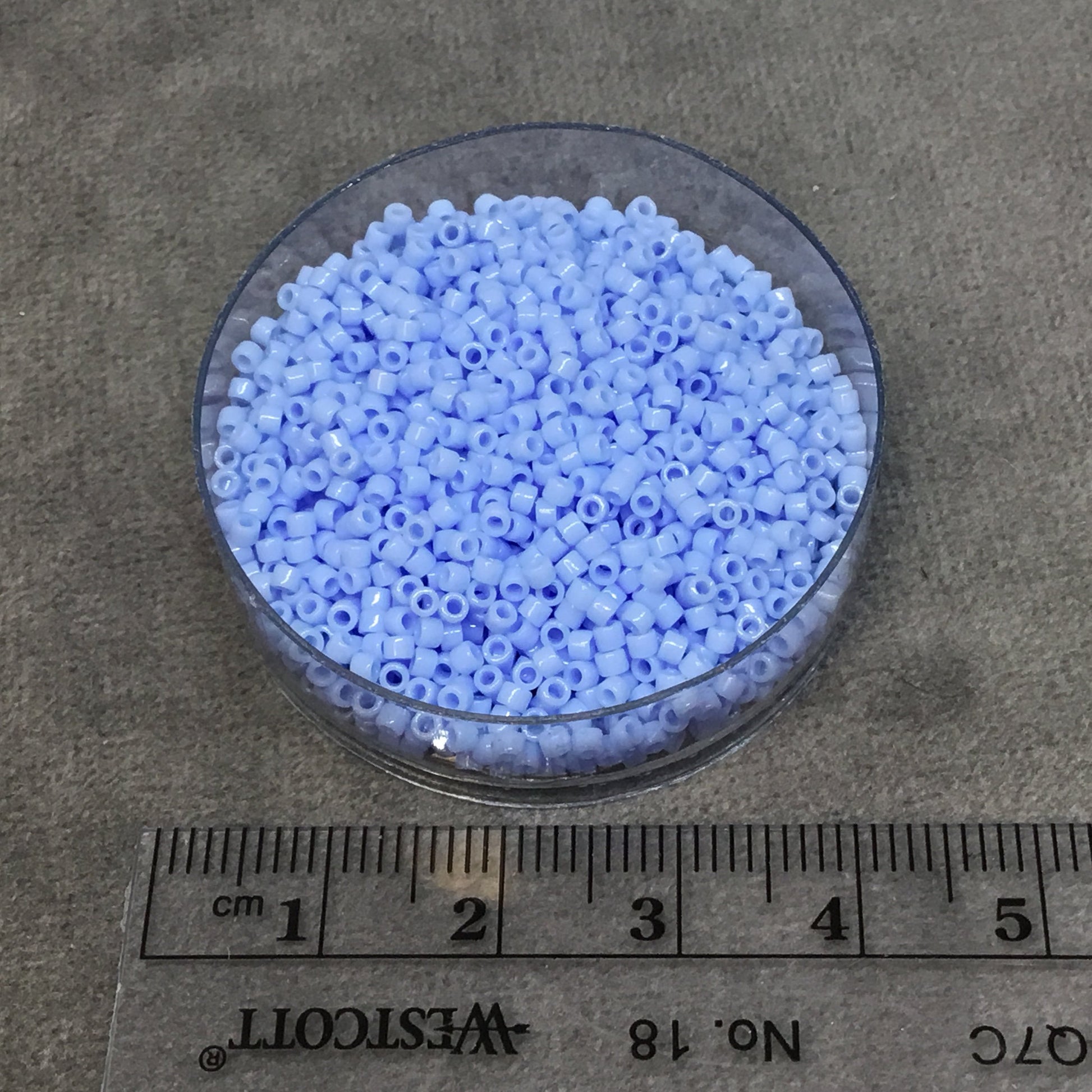 Size 11/0 Glossy Opaque Agate Blue Genuine Miyuki Delica Glass Seed Beads - Sold by 7.2 Gram Tubes (Approx. 1300 Beads per 2" Tube)