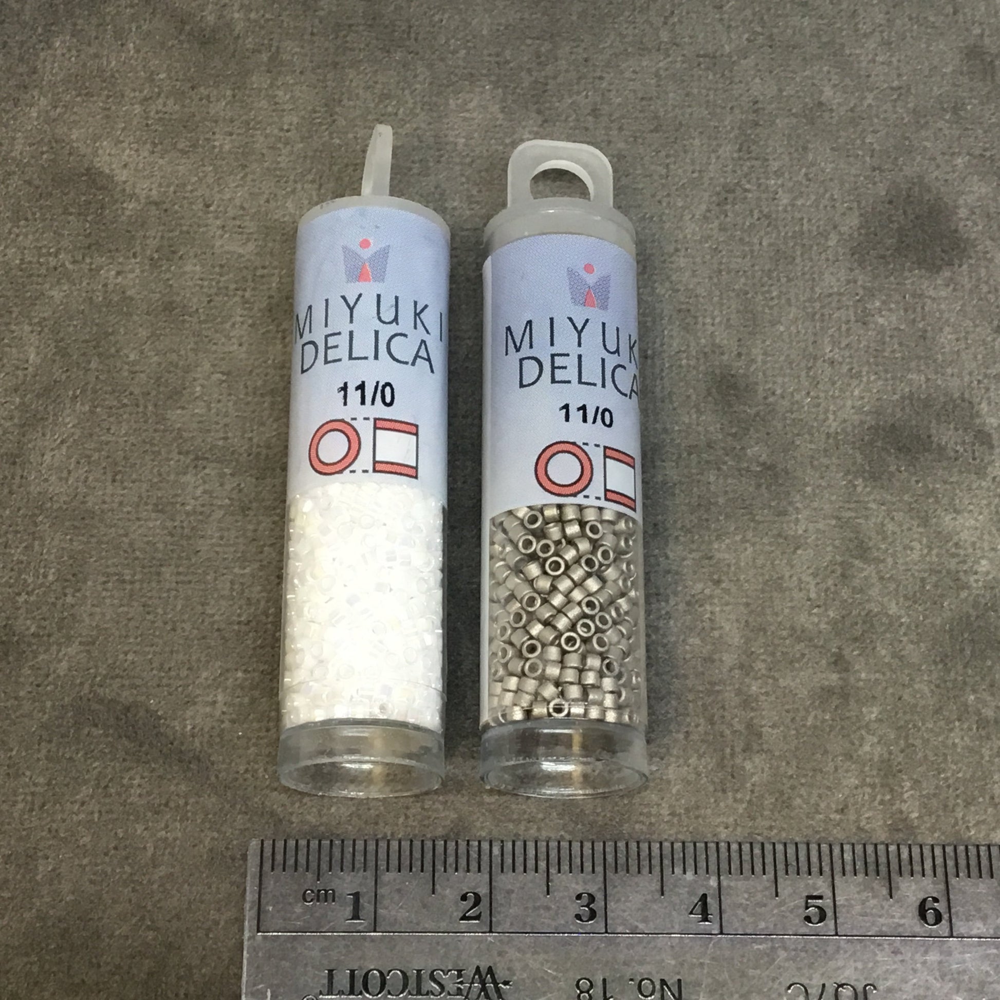 Size 11/0 Glossy Galvanized Grey Luster Genuine Miyuki Delica Glass Seed Beads - Sold by 7.2 Gram Tubes (Approx. 1300 Beads per 2" Tube)