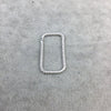 15mm x 25mm Silver Finish Open Twisted Wire Rectangle Shaped Plated Copper Components - Sold in Pre-Counted Bulk Packs of 10- (463-SV)