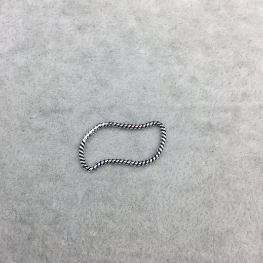 13mm x 28mm Oxidized Silver Finish Open Twisted Wire Tilde/Squiggle Shaped Plated Copper Components - Sold in Packs of 10- (470-OS)