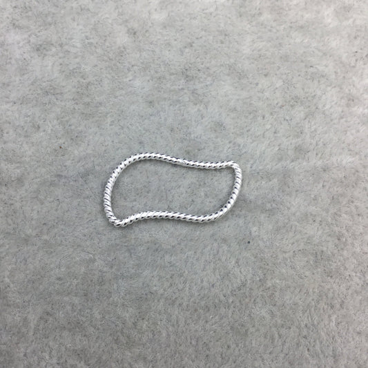 13mm x 28mm Silver Finish Open Twisted Wire Tilde/Squiggle Shaped Plated Copper Components - Sold in Pre-Counted Bulk Packs of 10- (470-SV)