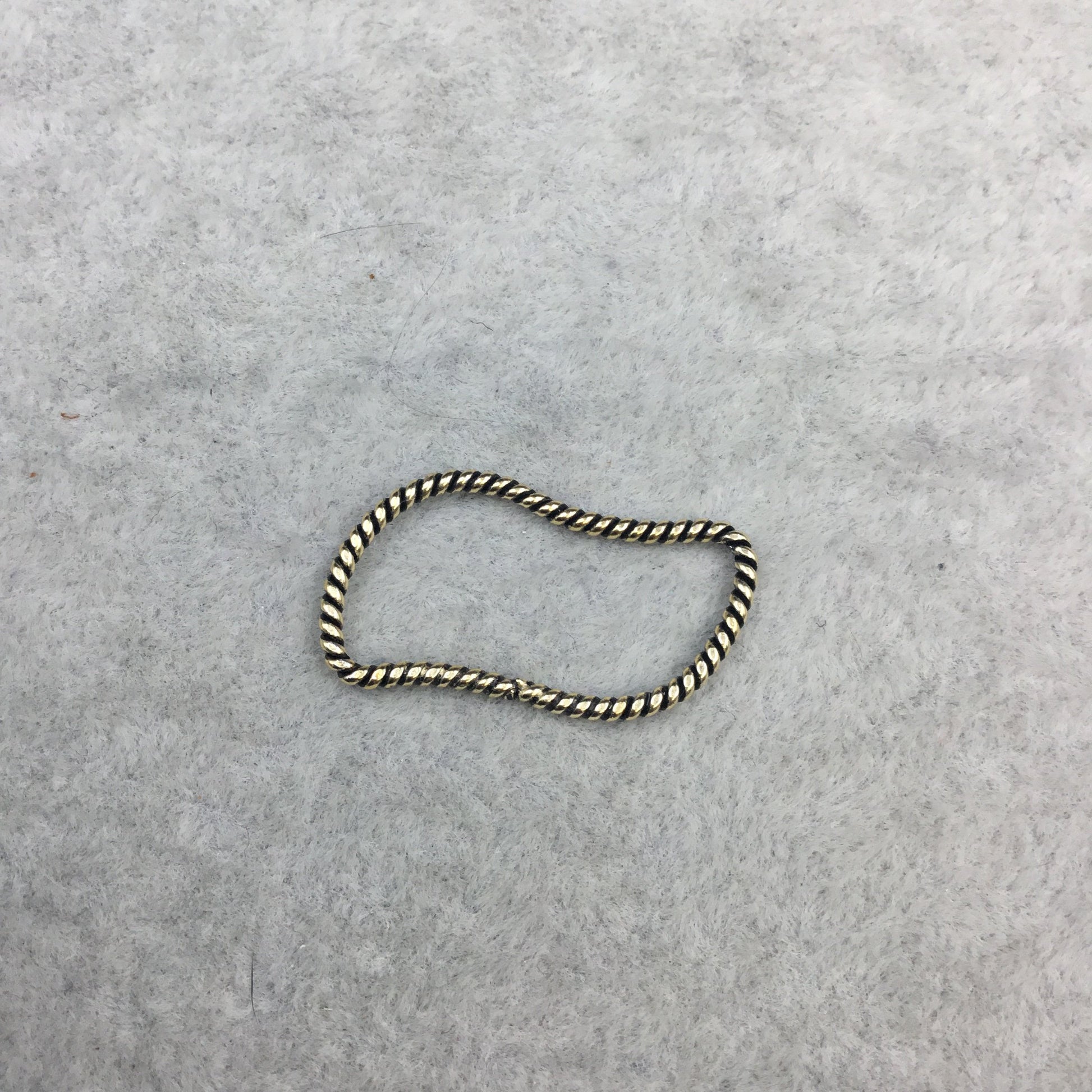 13mm x 28mm Oxidized Gold Finish Open Twisted Wire Tilde/Squiggle Shaped Plated Copper Components - Sold in Packs of 10- (470-OG)