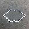 Silver Brushed Finish Medium Indented Marquis/Lips Open Pendant/Connector Components - Measuring 30mm x 49mm - Sold in Packs of 10 (473-SV)