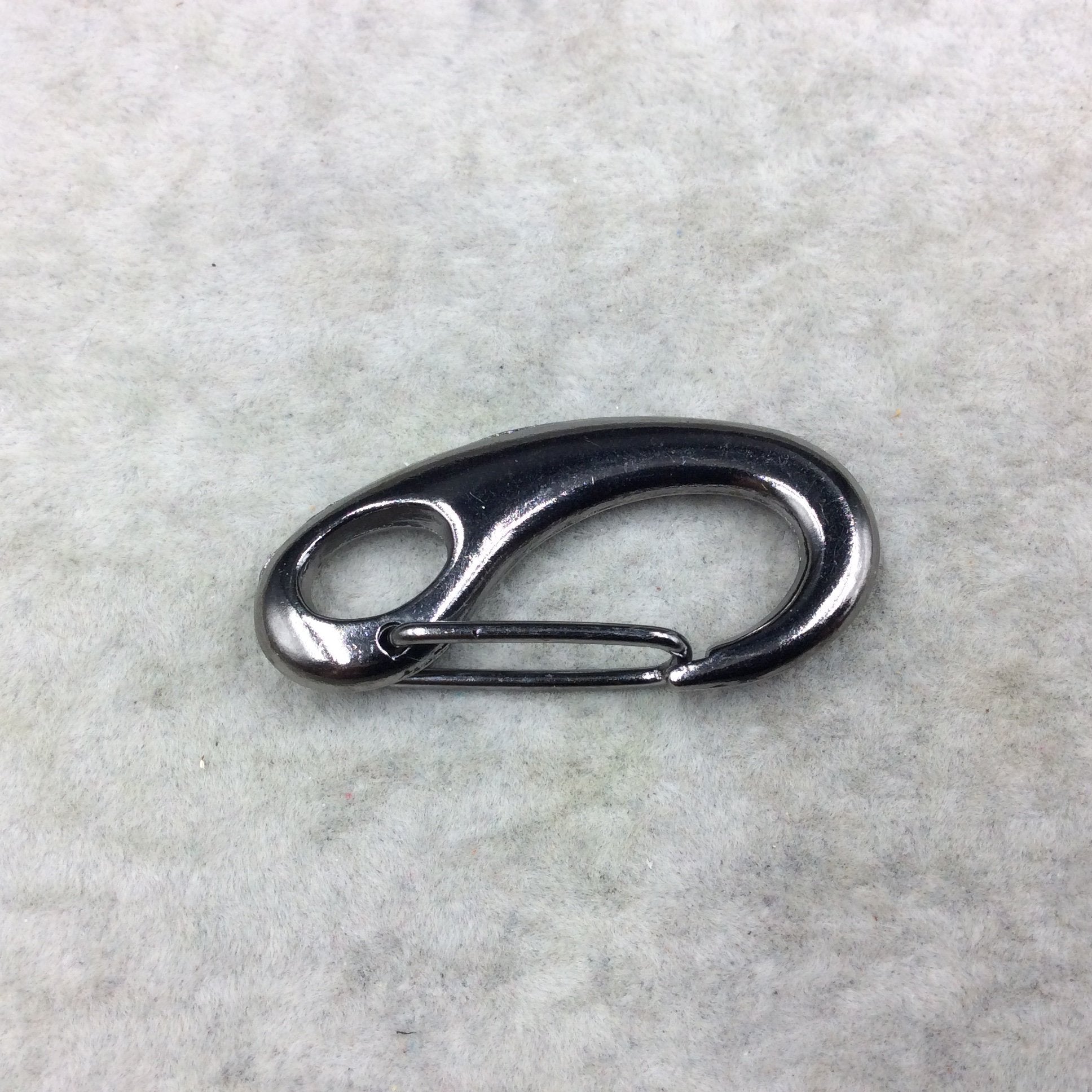 1 3/4" Long Gunmetal Plated Clip Style Lobster Claw Shaped Copper Clasp Components - Measuring 28mm x 48mm  - Sold Individually