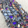 Chinese Crystal Beads | 12mm x 15mm Glossy Faceted Transparent Metallic Purple Orange Butterfly Shaped Glass Beads