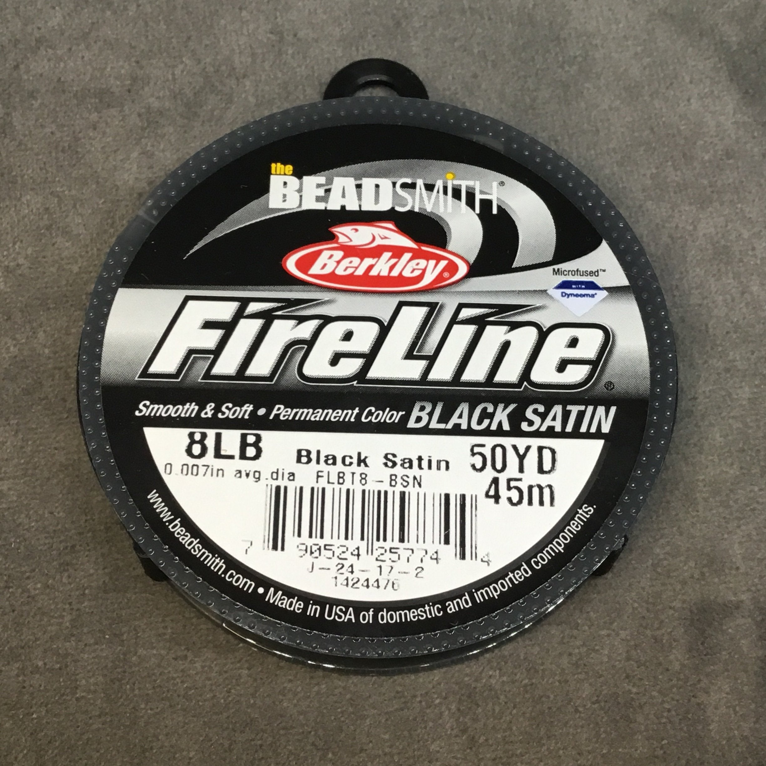 50 Yard Spool of 8lb. Black Satin Colored Fireline® Braided Beading Th –  Only Beads