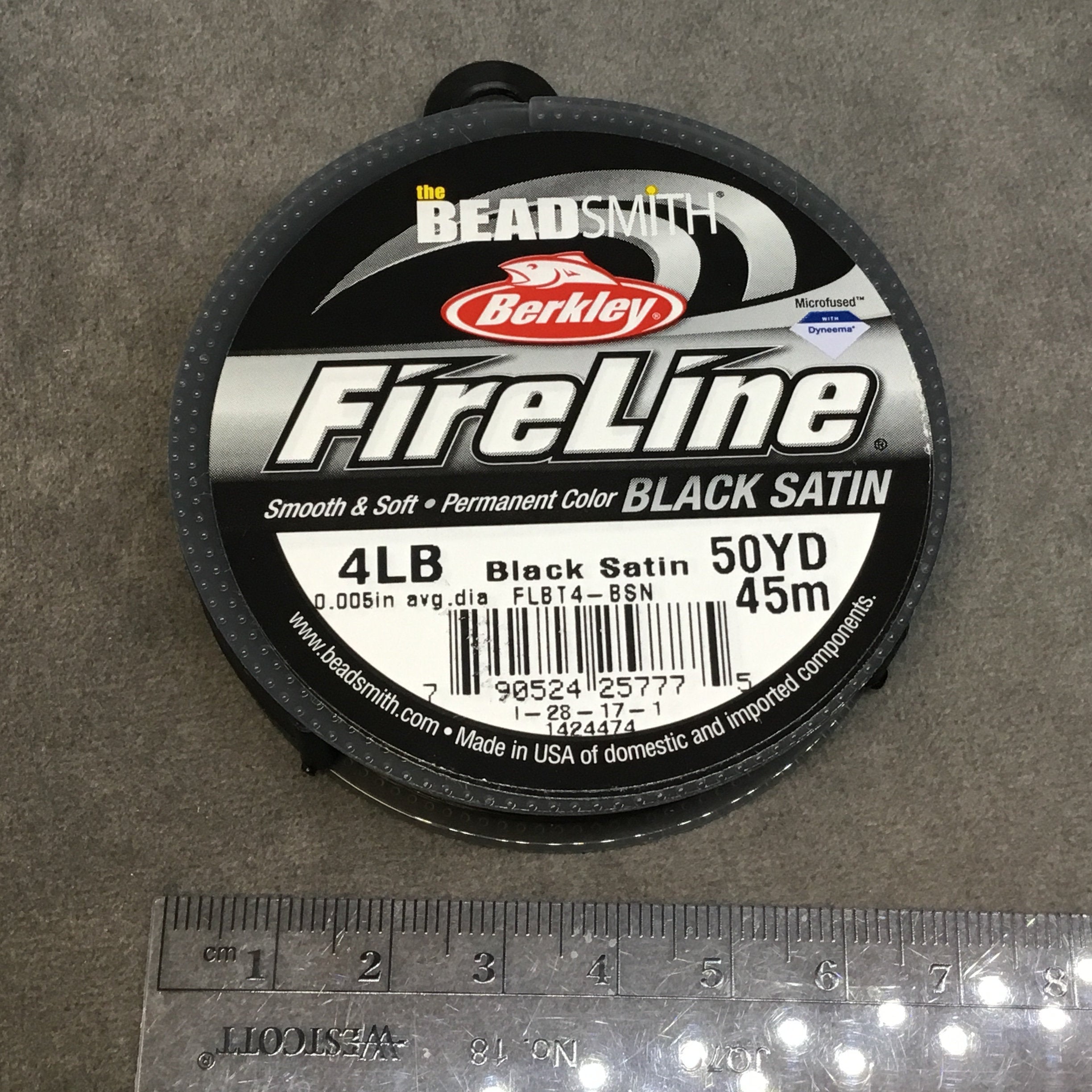 50 Yard Spool of 4lb. Black Satin Colored Fireline® Braided