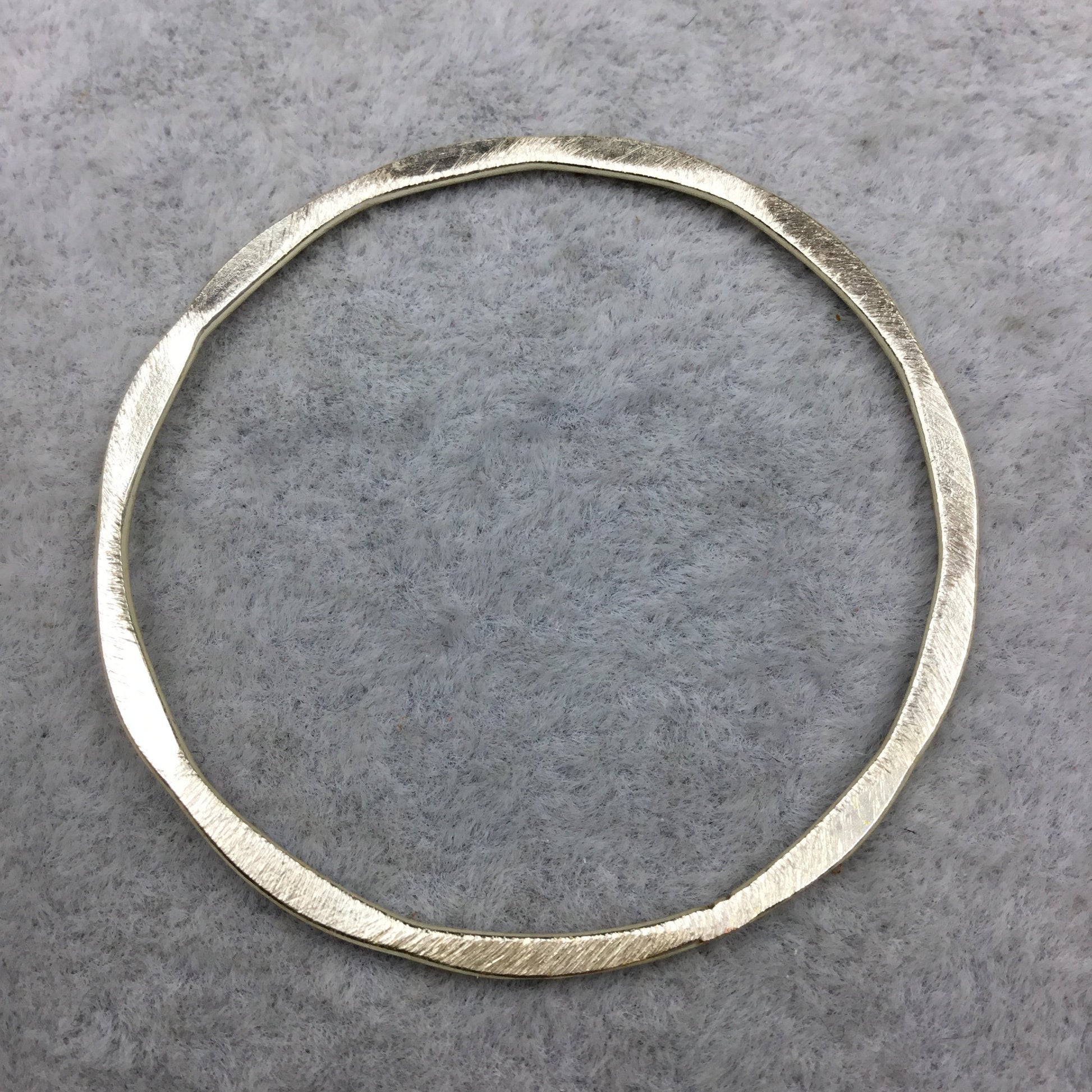 49mm Gold Brushed Finish Open Hammered Circle/Ring/Hoop Shaped Plated Copper Components - Sold in Packs of 10 Pieces - (487-GD)