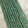 3mm Faceted Pine Green Apatite Rondelle Beads - 14" Strand (Approximately 154 Beads) - Natural Semi-Precious Gemstone