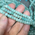 5mm Faceted Russian Amazonite Rondelle Beads