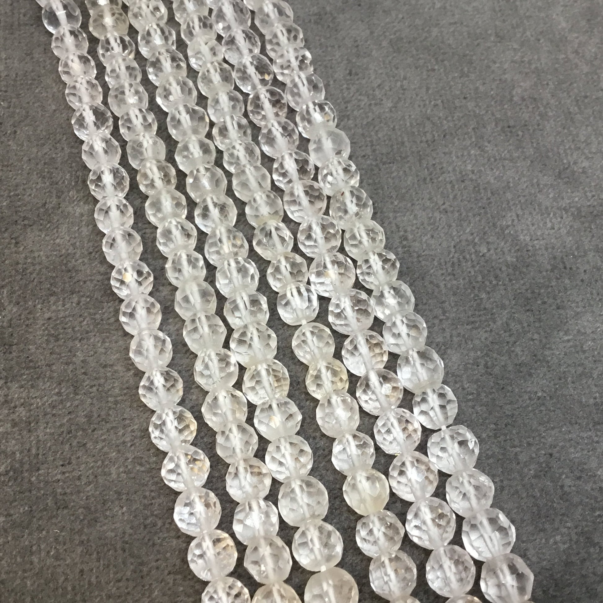 Clear Quartz Faceted Beads - 6mm