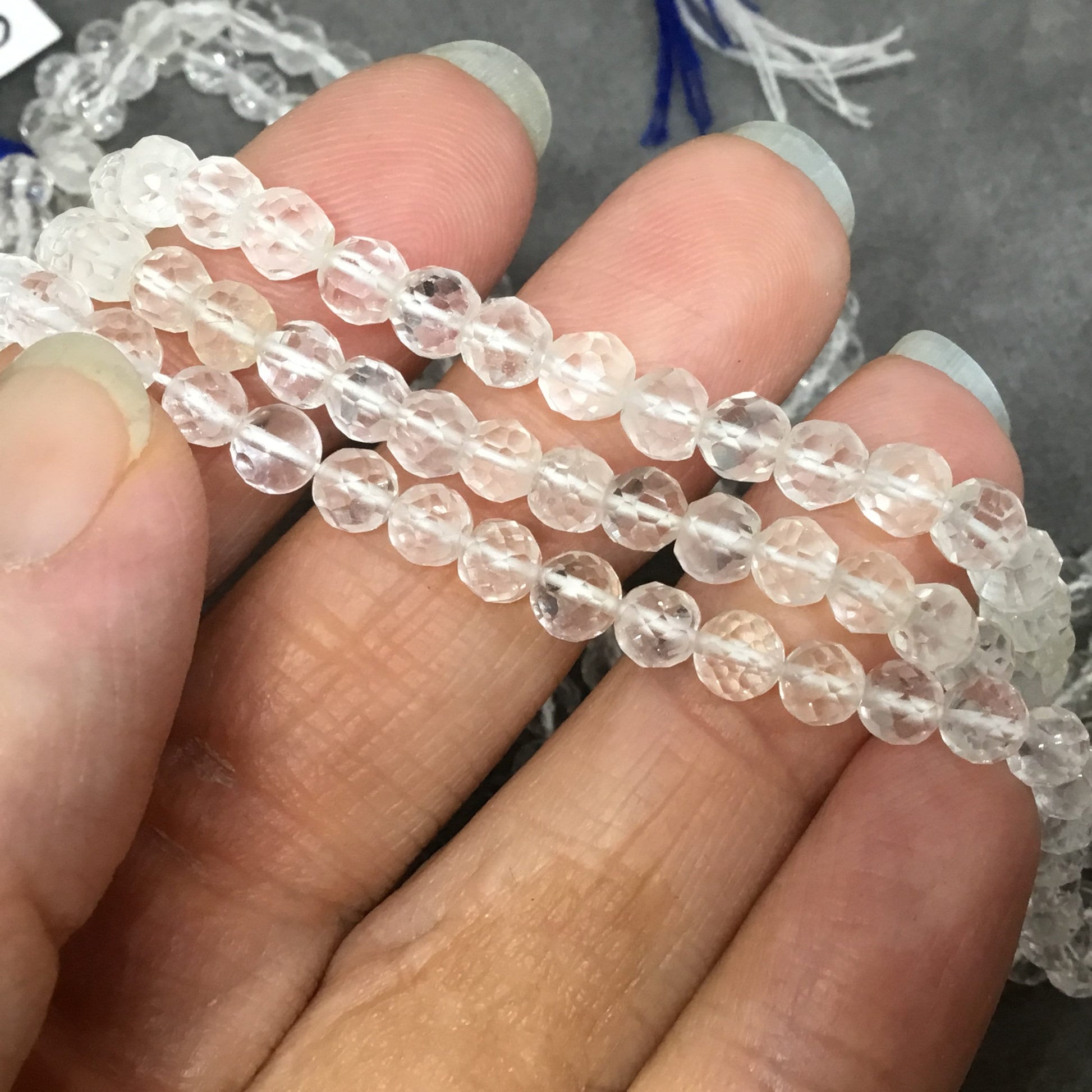 Clear Quartz Faceted Beads - 6mm