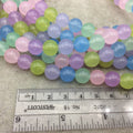 10mm Glossy Smooth Dyed Mixed Pastel Natural Jade Round/Ball Shaped Beads - Sold by 14.5" Strands (~ 38 Beads) - Quality Gemstone