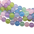 10mm Glossy Smooth Dyed Mixed Pastel Natural Jade Round/Ball Shaped Beads - Sold by 14.5" Strands (~ 38 Beads) - Quality Gemstone