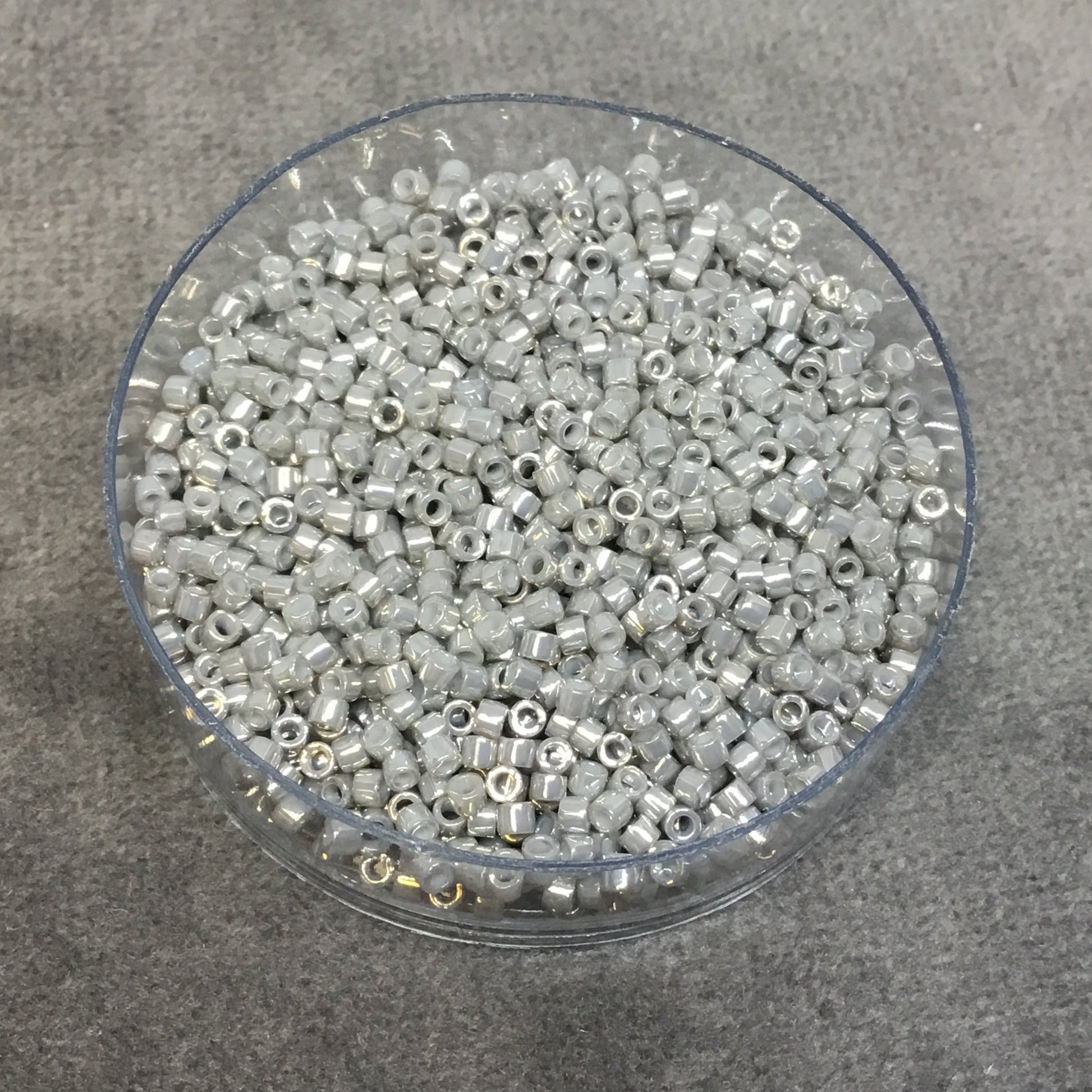 Size 11/0 Glossy Galvanized Grey Luster Genuine Miyuki Delica Glass Seed Beads - Sold by 7.2 Gram Tubes (Approx. 1300 Beads per 2" Tube)