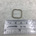 20mm Oxidized Gold Finish Open Twisted Wire Square Shaped Plated Copper Components - Sold in Pre-Counted Bulk Packs of 10 Pieces - (462-OG)