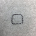 20mm Oxidized Silver Finish Open Twisted Wire Square Shaped Plated Copper Components - Sold in Pre-Counted Bulk Packs of 10 - (462-OS)