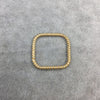 20mm Gold Finish Open Twisted Wire Square Shaped Plated Copper Components - Sold in Pre-Counted Bulk Packs of 10 Pieces - (462-GD)