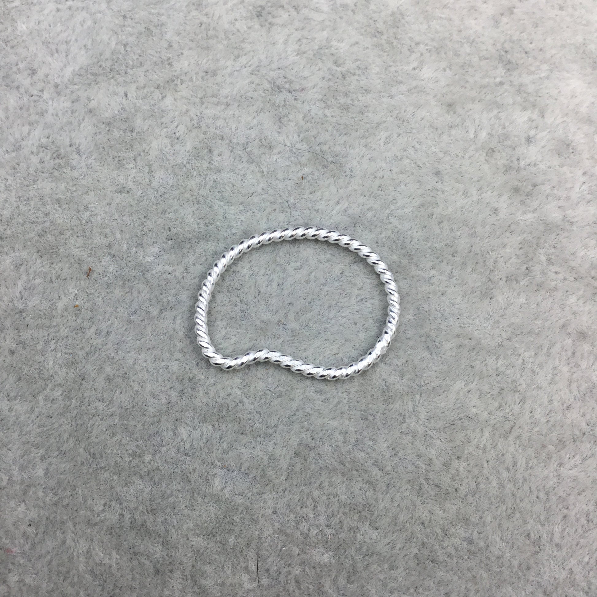 19mm x 25mm Silver Finish Open Twisted Wire Bean Shaped Plated Copper Components - Sold in Packs of 10- (468-SV)