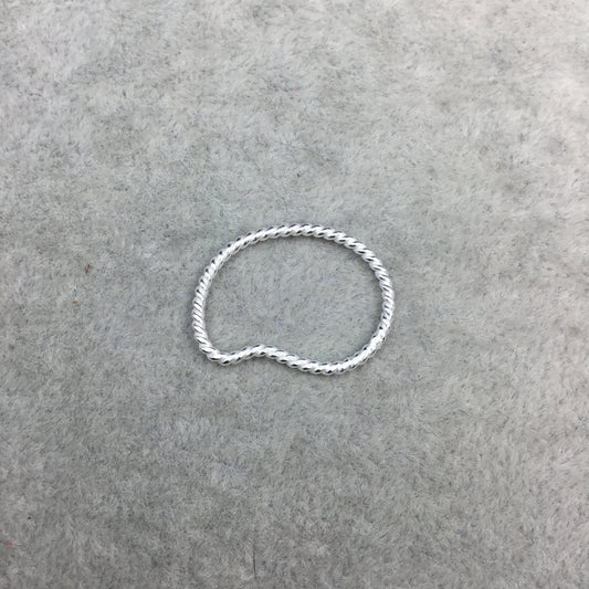 19mm x 25mm Silver Finish Open Twisted Wire Bean Shaped Plated Copper Components - Sold in Packs of 10- (468-SV)