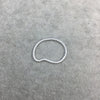 19mm x 25mm Silver Finish Open Twisted Wire Bean Shaped Plated Copper Components - Sold in Packs of 10- (468-SV)