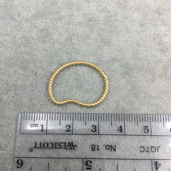 19mm x 25mm Gold Finish Open Twisted Wire Bean Shaped Plated Copper Components - Sold in Pre-Counted Bulk Packs of 10- (468-GD)