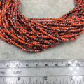 Chinese Crystal Beads | 2mm AB Metallic Finish Faceted Opaque Orange Black Rondelle Glass Beads