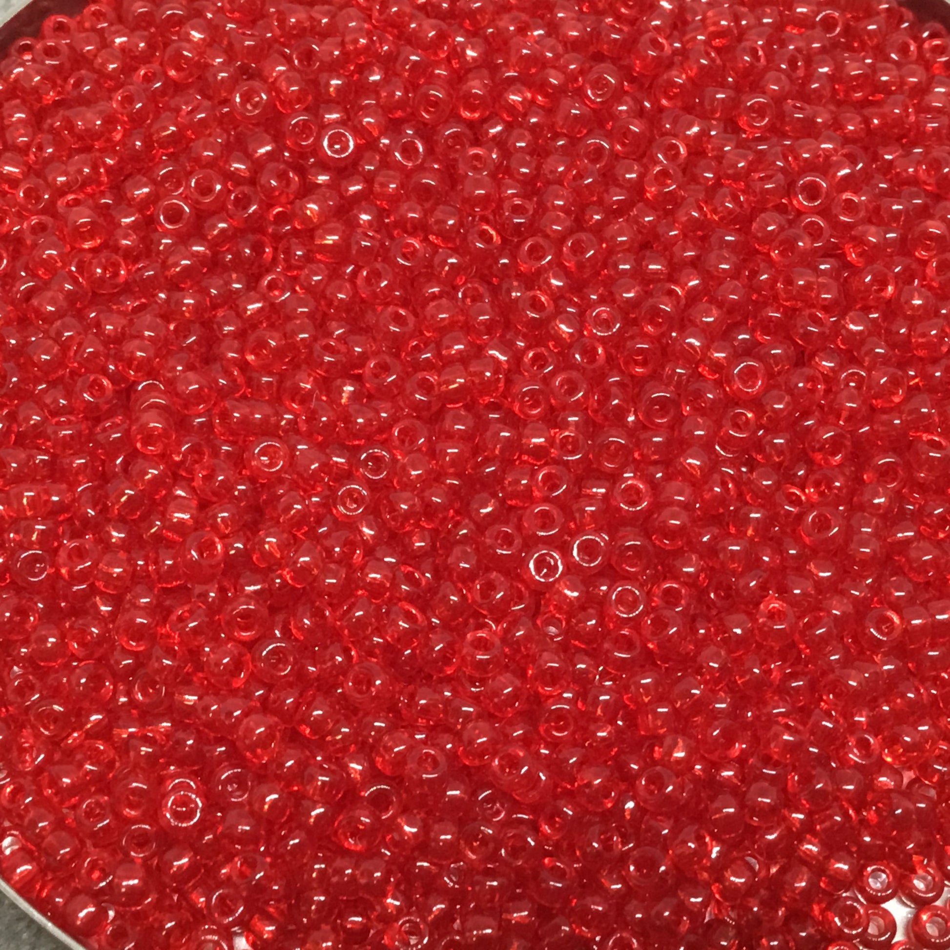 Size 11/0 Glossy Finish Red Color Transparent Miyuki Glass Seed Beads - Sold by 23 Gram Tubes (~ 2500 Beads / Tube) - (11-9141)