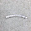 38mm x 4mm Silver Brushed Long Curved Tube (with 2mm Hole) Plated Copper Component  - Sold in Packs of 10 (600-SV)