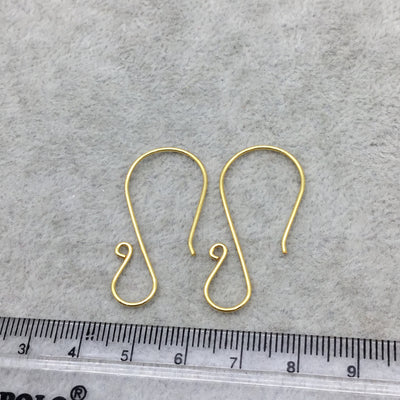 21mm x 40mm - 18k Gold Overlay "S" Shape Open Hook - High Quality Earring Wire - 4 Pairs Per Pack (8 Pieces Total)