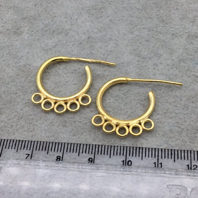 23mm x 23mm 18k Gold Overlay Hoop Shape Chandelier High Quality Earring Finding - 1 Pairs Per Pack (2 Pieces Total)