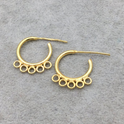 23mm x 23mm 18k Gold Overlay Hoop Shape Chandelier High Quality Earring Finding - 1 Pairs Per Pack (2 Pieces Total)