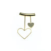 Gold Plated Tube Pendant - with Heart Embellishments - Measuring 25mm x 43mm with 5mm Hole - Sold Individually, Chosen at Random