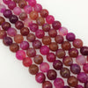 12mm Faceted Mixed Fuchsia Agate Round/Ball Shaped Beads - 15" Strand (Approximately 32 Beads) - Natural Semi-Precious Gemstone