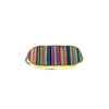 1.25" Natural Rainbow Short Stripe Wooden Skinny Oval Shaped Gold Plated Bezel Connector - Measuring 14mm x 33mm.