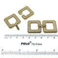 Large Gold Plated Cubic Zirconia Encrusted/Inlaid Square Shaped Copper Clasp Components - Measuring 24mm x 42mm