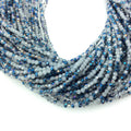 2mm x 3mm Faceted AB Bicolor Opaque White/Blue Chinese Crystal Rondelle Shaped Beads - Sold by 16" Strands (Approx. 150 Beads)