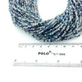 2mm x 3mm Faceted AB Bicolor Opaque White/Blue Chinese Crystal Rondelle Shaped Beads - Sold by 16" Strands (Approx. 150 Beads)