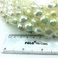 14mm Glossy Finish Faceted Opaque Light Lemonade Yellow Round/Coin Chinese Crystal Beads - Sold by 12" Strands (~ 22 Beads) - (CC140-9)