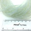 3mm x 4mm Glossy Finish Faceted Transparent Pale Celery Green Crystal Rondelle Shaped Beads - 19" Strand (Approx. 150Beads)