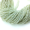 Chinese Crystal Beads | 4mm Matte Finish Faceted Opaque Pale Celery Green Crystal Rondelle Shaped Glass Beads