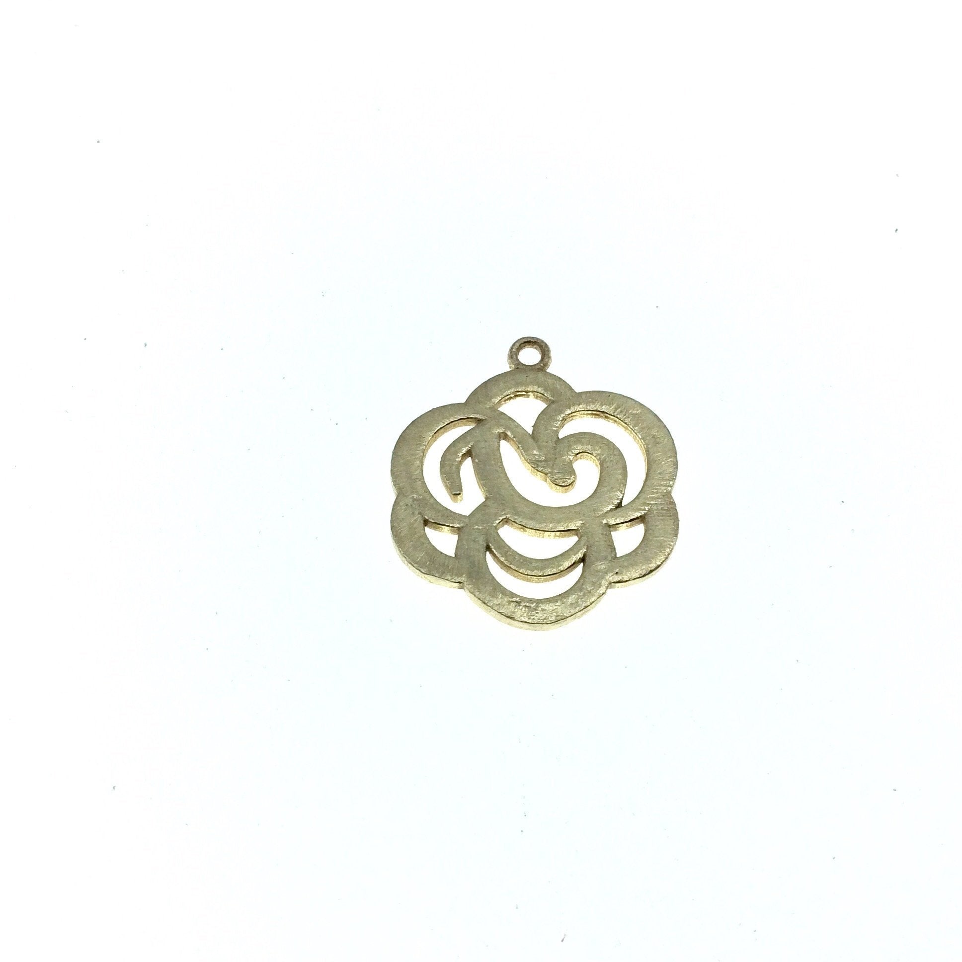 Small Sized Gold Plated Copper Open Fancy Rose Blossom Shaped Components - Measuring 23mm x 23mm - Sold in Packs of 10