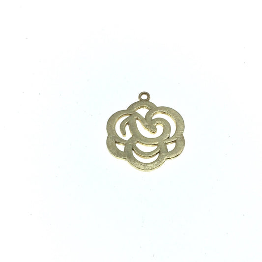 Small Sized Gold Plated Copper Open Fancy Rose Blossom Shaped Components - Measuring 23mm x 23mm - Sold in Packs of 10