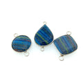 Jeweler's Lot OOAK Silver Plated Faux Fordite Faceted Assorted Copper Bezel Pendants/Connectors 18mm - 22mm, Approx.  "35" - Sold as Shown!